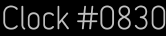 Clock Catalog Number