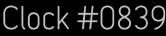 Clock Catalog Number