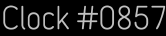 Clock Catalog Number