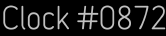 Clock Catalog Number
