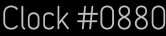 Clock Catalog Number