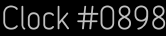 Clock Catalog Number