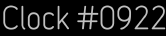 Clock Catalog Number