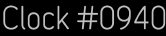 Clock Catalog Number