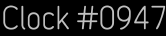 Clock Catalog Number