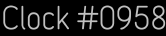 Clock Catalog Number