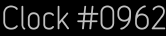 Clock Catalog Number