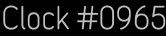 Clock Catalog Number