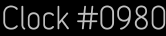 Clock Catalog Number