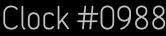 Clock Catalog Number