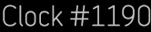 Clock Catalog Number