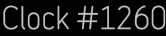 Clock Catalog Number
