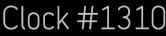 Clock Catalog Number