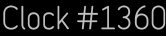 Clock Catalog Number