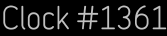 Clock Catalog Number