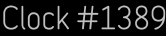 Clock Catalog Number