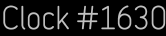 Clock Catalog Number