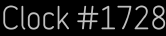 Clock Catalog Number