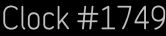 Clock Catalog Number