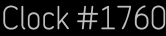 Clock Catalog Number