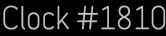 Clock Catalog Number