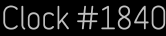 Clock Catalog Number