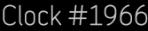 Clock Catalog Number