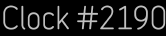 Clock Catalog Number