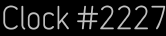 Clock Catalog Number