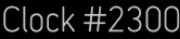Clock Catalog Number