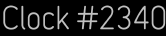 Clock Catalog Number