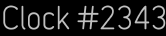 Clock Catalog Number