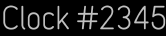 Clock Catalog Number