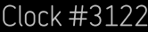 Clock Catalog Number