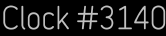 Clock Catalog Number