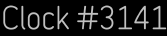 Clock Catalog Number