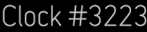 Clock Catalog Number