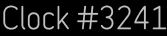 Clock Catalog Number