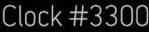 Clock Catalog Number