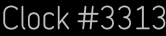 Clock Catalog Number