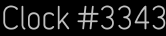 Clock Catalog Number