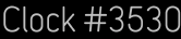 Clock Catalog Number