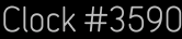 Clock Catalog Number