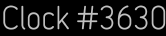 Clock Catalog Number