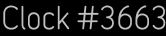 Clock Catalog Number