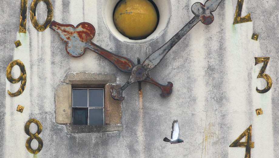 Clock of Saint Jacob church in Jihlava, Czech Republic